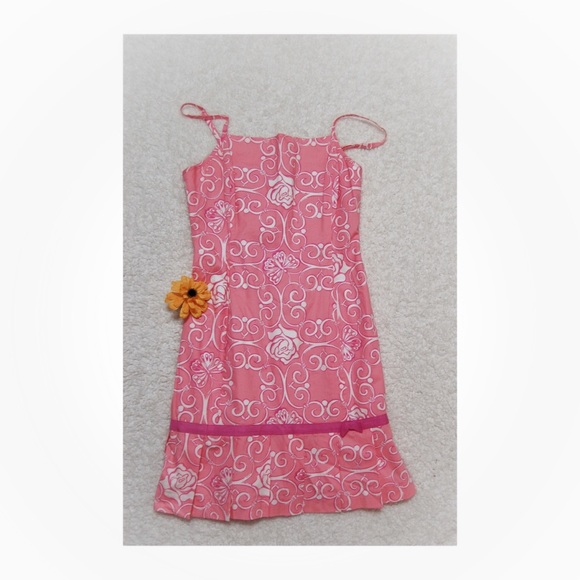 Lilly Pulitzer Dresses & Skirts - Lilly Pulitzer Pink White Rose Butterfly Dress